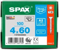 SPAX® Universalschrauben T20 Senkkopf BLANK A2 1197000400603 4 mm x 60 mm, 100 St.