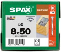 SPAX® Holzbauschrauben T40 Tellerkopf WIROX 0251010800505 8 mm x 50 mm, 50 St.