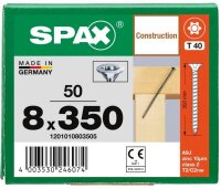SPAX® Holzbauschrauben T40 Senkkopf WIROX 1201010803505 8 mm x 350 mm, 50 St.