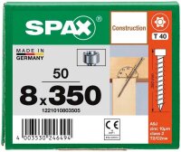 SPAX® Holzbauschrauben T40 Zylinderkopf WIROX 1221010803505 8 mm x 350 mm, 50 St.
