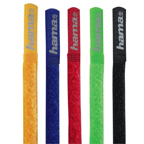 hama Klettkabelbinder farbsortiert 21,5 cm x 1,6 cm, 5 St.