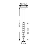 SPAX® Holzbauschrauben T30 Tellerkopf WIROX 0251010601205 6 mm x 120 mm, 100 St.