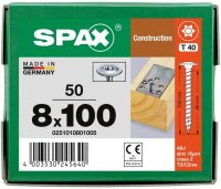 SPAX® Holzbauschrauben T40 Tellerkopf WIROX 0251010801005 8 mm x 100 mm, 50 St.