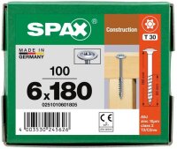 SPAX® Holzbauschrauben T30 Tellerkopf WIROX 0251010601805 6 mm x 180 mm, 100 St.