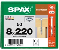 SPAX® Holzbauschrauben T40 Tellerkopf WIROX 0251010802205 8 mm x 220 mm, 50 St.