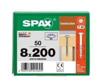 SPAX® Holzbauschrauben T40 Tellerkopf WIROX 0251010802005 8 mm x 200 mm, 50 St.