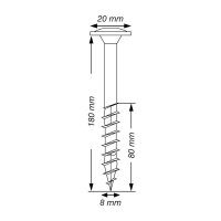 SPAX® Holzbauschrauben T40 Tellerkopf WIROX 0251010801805 8 mm x 180 mm, 50 St.