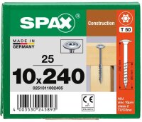 SPAX® Holzbauschrauben T40 Tellerkopf WIROX 0251011002405 10 mm x 240 mm, 25 St.