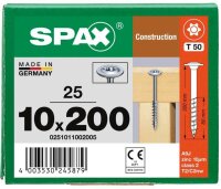 SPAX® Holzbauschrauben T40 Tellerkopf WIROX 0251011002005 10 mm x 200 mm, 25 St.