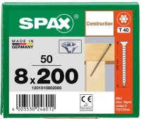 SPAX® Holzbauschrauben T40 Senkkopf WIROX 1201010802005 8 mm x 200 mm, 50 St.