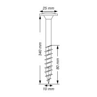 SPAX® Holzbauschrauben T40 Tellerkopf WIROX 0251011003405 10 mm x 340 mm, 25 St.