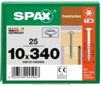SPAX® Holzbauschrauben T40 Tellerkopf WIROX 0251011003405 10 mm x 340 mm, 25 St.