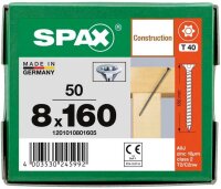 SPAX® Holzbauschrauben T40 Senkkopf WIROX 1201010801605 8 mm x 160 mm, 50 St.