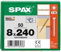 SPAX® Holzbauschrauben T40 Senkkopf WIROX 1201010802405 8 mm x 240 mm, 50 St.