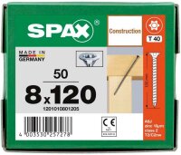 SPAX® Holzbauschrauben T40 Senkkopf WIROX 1201010801205 8 mm x 120 mm, 50 St.