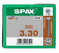 SPAX® Rückwandschrauben T10 Flachkopf WIROX 0151010300303 3 mm x 30 mm, 300 St.
