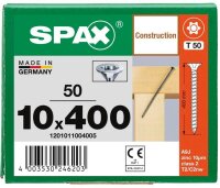 SPAX® Holzbauschrauben T50 Senkkopf WIROX 1201011004005 10 mm x 400 mm, 50 St.
