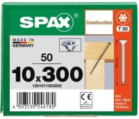 SPAX® Holzbauschrauben T50 Senkkopf WIROX 1201011003005 10 mm x 300 mm, 50 St.