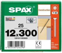 SPAX® Holzbauschrauben T50 Senkkopf WIROX 1201011203005 12 mm x 300 mm, 25 St.
