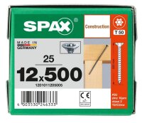 SPAX® Holzbauschrauben T50 Senkkopf WIROX 1201011205005 12 mm x 500 mm, 25 St.