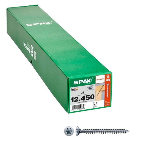 SPAX® Holzbauschrauben T50 Senkkopf WIROX 1201011204505 12 mm x 450 mm, 25 St.