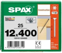 SPAX® Holzbauschrauben T50 Senkkopf WIROX 1201011204005 12 mm x 400 mm, 25 St.