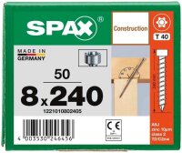 SPAX® Holzbauschrauben T40 Zylinderkopf WIROX 1221010802405 8 mm x 240 mm, 50 St.