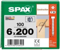 SPAX® Holzbauschrauben T30 Zylinderkopf WIROX 1211010602005 6 mm x 200 mm, 100 St.