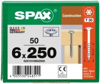 SPAX® Holzbauschrauben T30 Tellerkopf WIROX 0251010602505 6 mm x 250 mm, 50 St.