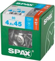 SPAX® Spenglerschrauben T20 Linsensenkkopf A2 4577000450456 4,5 mm x 45 mm, 80 St.