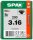 SPAX® Universalschrauben T10 Senkkopf BLAX 1191040300163 3 mm x 16 mm, 200 St.