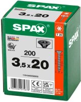 SPAX® Universalschrauben T20 Senkkopf BLAX 1191040350203 3,5 mm x 20 mm, 200 St.