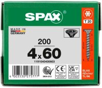 SPAX® Universalschrauben T20 Senkkopf BLAX 1191040400603 4 mm x 60 mm, 200 St.