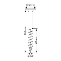 SPAX® Holzbauschrauben T30 Tellerkopf WIROX 0251010602005 6 mm x 200 mm, 50 St.