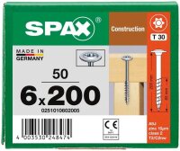 SPAX® Holzbauschrauben T30 Tellerkopf WIROX 0251010602005 6 mm x 200 mm, 50 St.