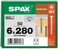 SPAX® Holzbauschrauben T30 Tellerkopf WIROX 0251010602805 6 mm x 280 mm, 50 St.
