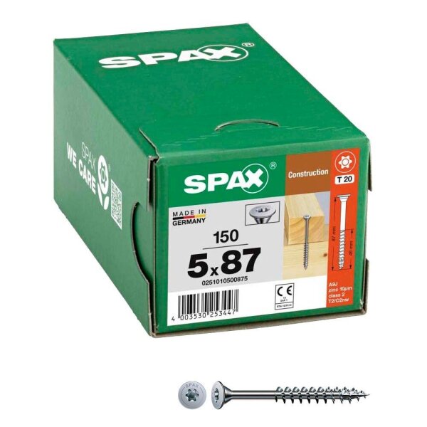 SPAX® Universalschrauben T20 Tellerkopf WIROX 0251010500875 5 mm x 87 mm, 150 St.