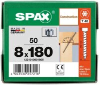 SPAX® Holzbauschrauben T40 Zylinderkopf WIROX 1221010801805 8 mm x 180 mm, 50 St.