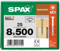 SPAX® Holzbauschrauben T40 Tellerkopf WIROX 0251010805005 8 mm x 500 mm, 25 St.