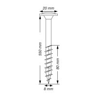 SPAX® Holzbauschrauben T40 Tellerkopf WIROX 0251010805505 8 mm x 550 mm, 25 St.