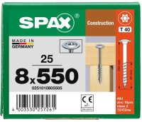 SPAX® Holzbauschrauben T40 Tellerkopf WIROX 0251010805505 8 mm x 550 mm, 25 St.