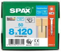 SPAX® Universalschrauben T40 Senkkopf Edelstahl A2 0197000801205 8 mm x 120 mm, 50 St.