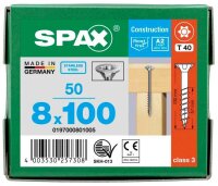 SPAX® Universalschrauben T40 Senkkopf Edelstahl A2 0197000801005 8 mm x 100 mm, 50 St.
