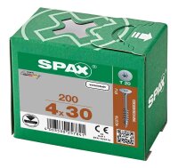 SPAX® Möbelverbindungsschrauben T20 Flachrückwandkopf 0681030400303 4 mm x 30 mm, 200 St.