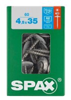 SPAX® Spenglerschrauben T20 Linsensenkkopf A2 4577000450357 4,5 mm x 35 mm, 60 St.