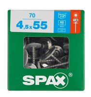 SPAX® Spenglerschrauben T20 Linsensenkkopf A2 4577000450556 4,5 mm x 55 mm, 70 St.
