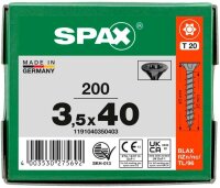 SPAX® Universalschrauben T20 Senkkopf BLAX 1191040350403 3,5 mm x 40 mm, 200 St.