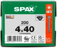 SPAX® Universalschrauben T20 Senkkopf BLAX 1191040400403 4 mm x 40 mm, 200 St.