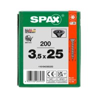 SPAX® Universalschrauben T20 Senkkopf BLAX 1191040350253 3,5 mm x 25 mm, 200 St.