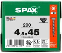SPAX® Universalschrauben T20 Senkkopf BLAX 1191040450453 4,5 mm x 45 mm, 200 St.